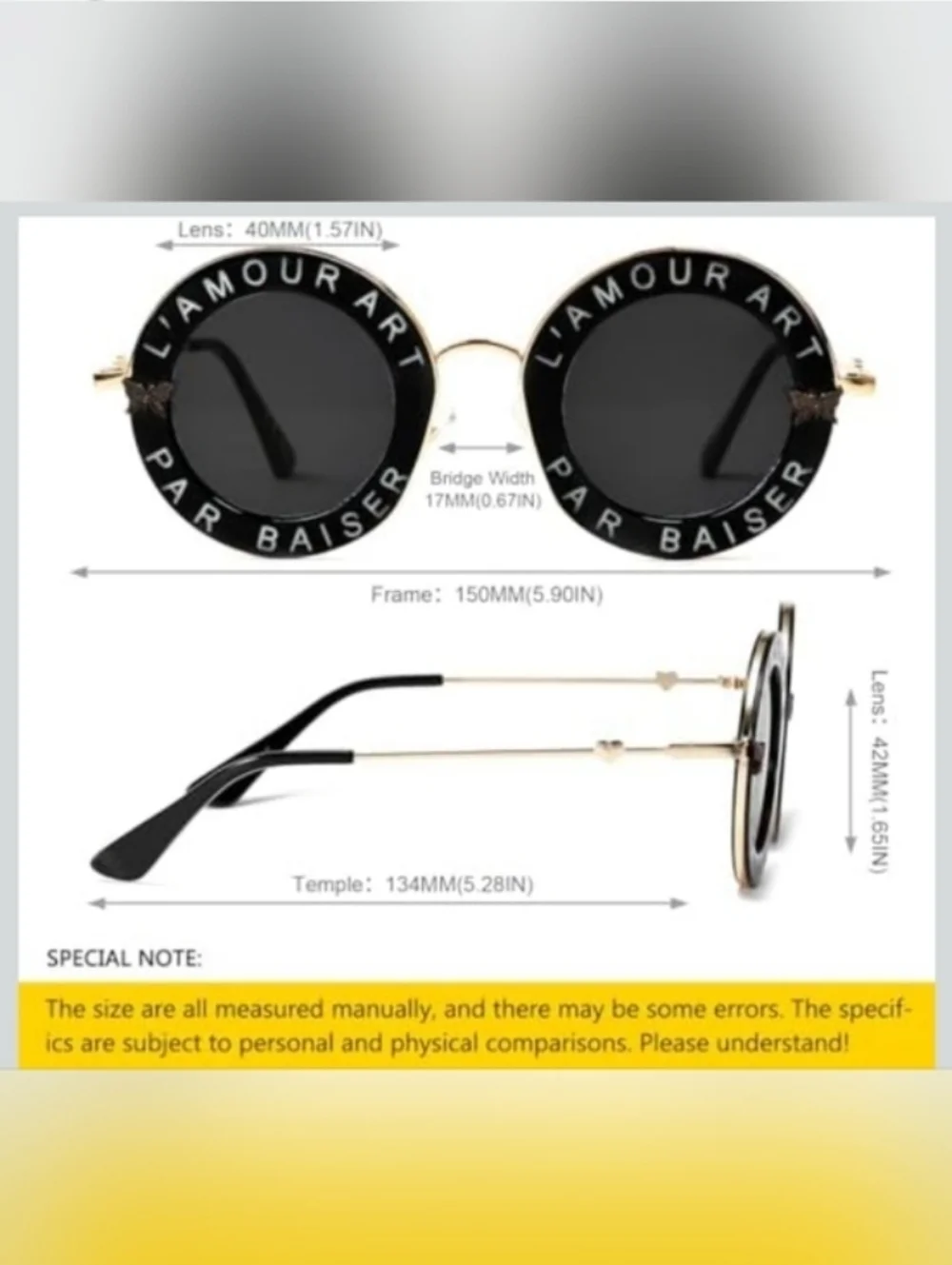 Round Luxury Black Tint Bold Statement Print Sunglasses